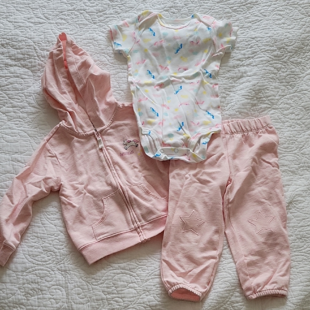 Carter's Toddler Girls 18 Months Unicorn Bundle- 3 items